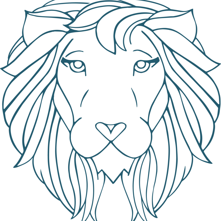 ICON Ina Rottmüller Coaching Linienstilisierte Darstellung eines Löwenkopfes mit prächtiger Mähne.