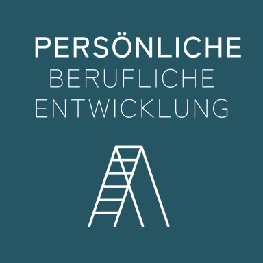 Symbol einer Leiter mit dem Text "Persönliche berufliche Entwicklung".